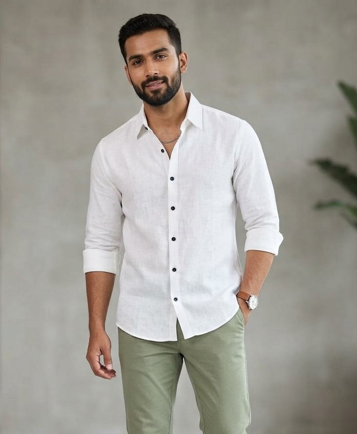 VIKSAAR Linen White Shirts