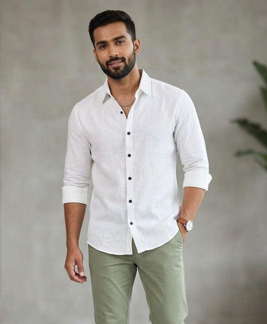VIKSAAR Linen White Shirts