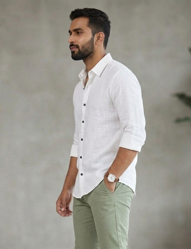 VIKSAAR Linen White Shirts