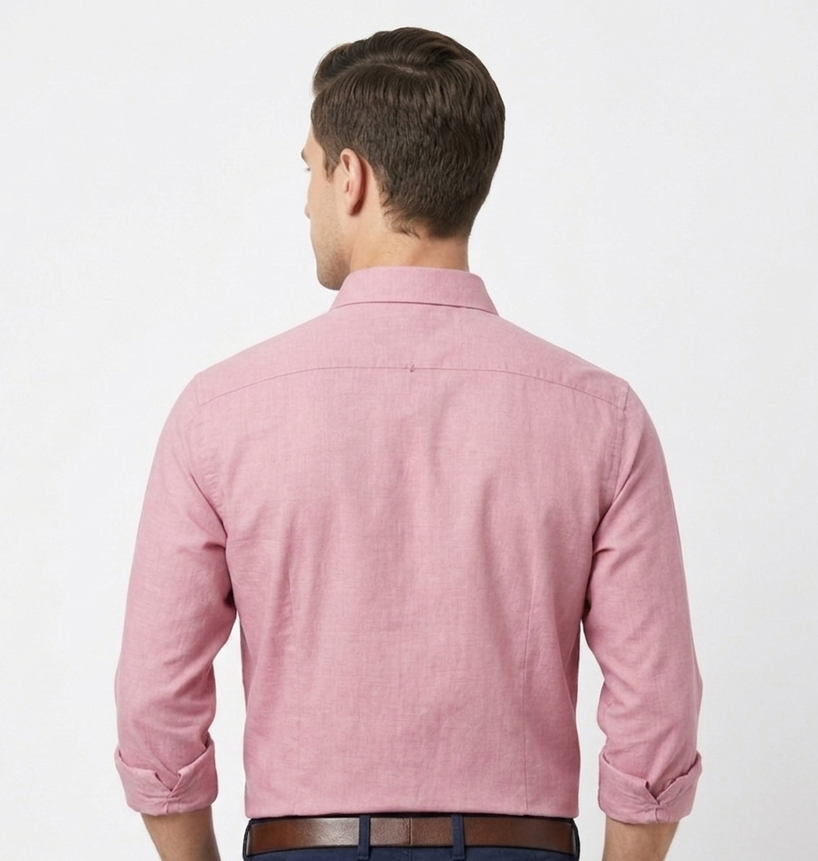 VIKSAAR Linen Light Pink Shirts