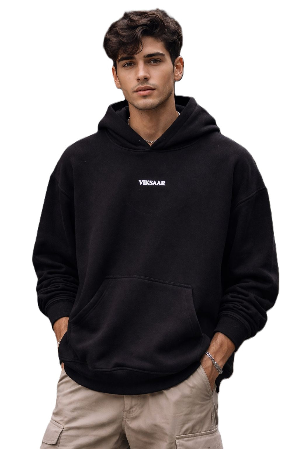 VIKSAAR Black Oversized Hoodie – Warrior Edition