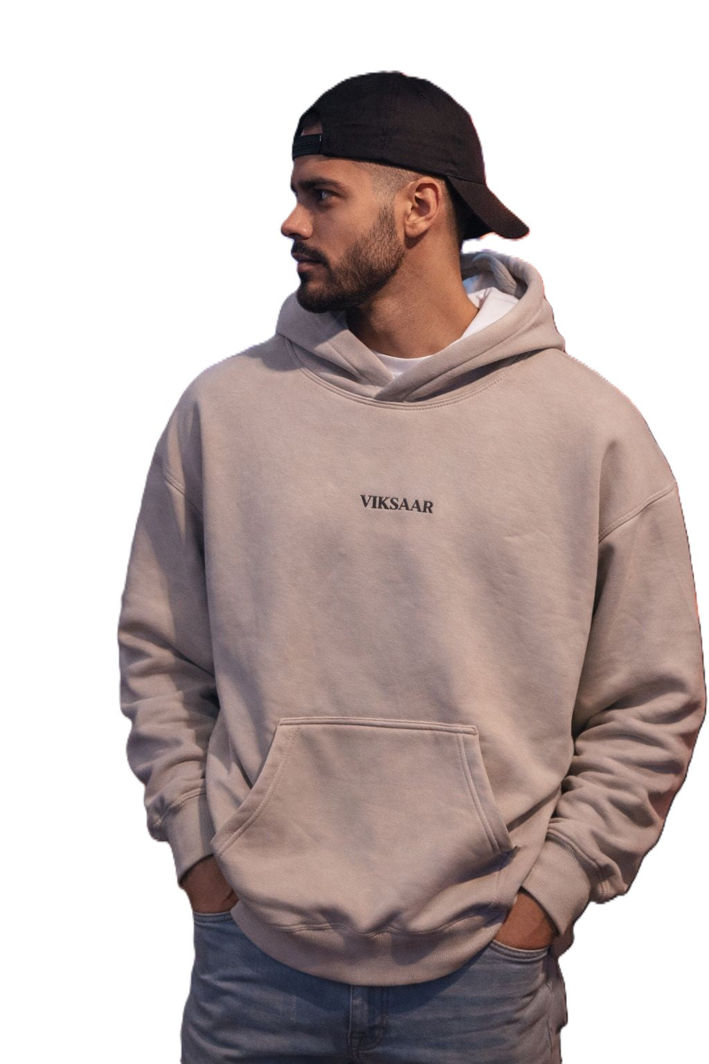 VIKSAAR Silver Grey Oversized Hoodie – Warrior Edition
